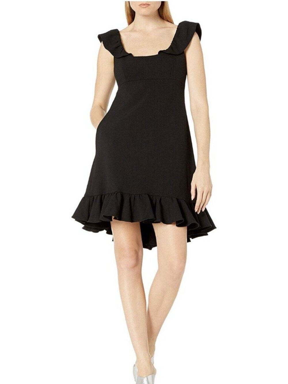 MILLY Double Weave Cady Lindsey Dress in Black Size 12 *MINT CONDITION*